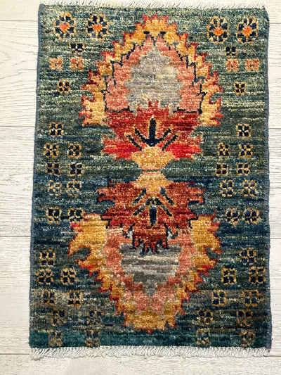 Chobi Vegi Dye Multi Wool Rug (550-1846) 59x40cm