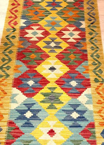 Kilim Chobi Handmade Multi Wool Runner Rug (STK550-2002) 244x80cm