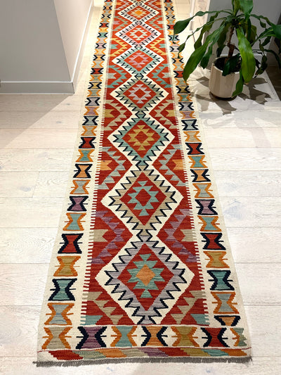 Kilim Chobi Handmade Multi Wool Runner Rug (STK550-2007) 588x81cm