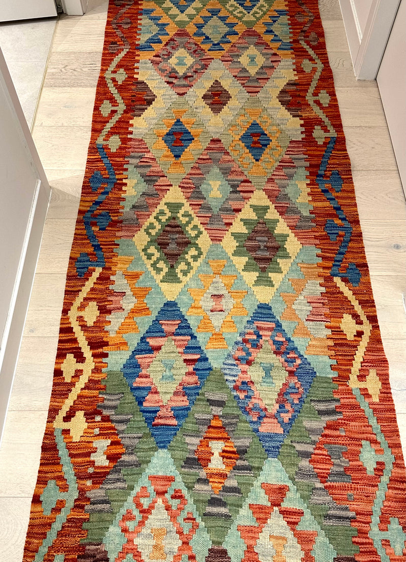 Kilim Chobi Handmade Multi Wool Runner Rug (STK550-1999) 295x80cm