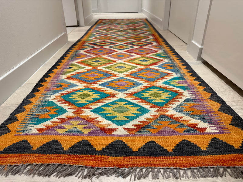 Kilim Chobi Handmade Multi Wool Runner Rug (STK550-2013) 289x81cm