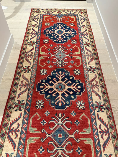 Kazak Fine Handmade Veggie Dye Runner Rug (STK550-1994) 500x77cm