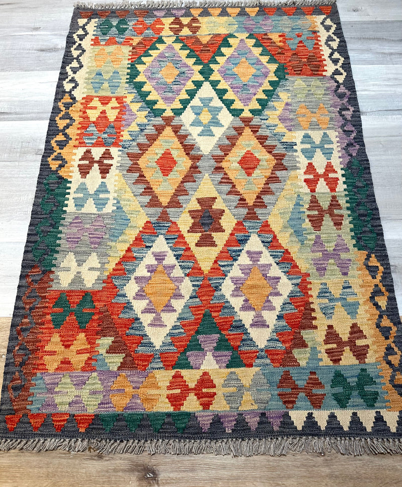 Kilim Chobi Handmade Multi Wool Rug (STK550-2078) 154X103CM