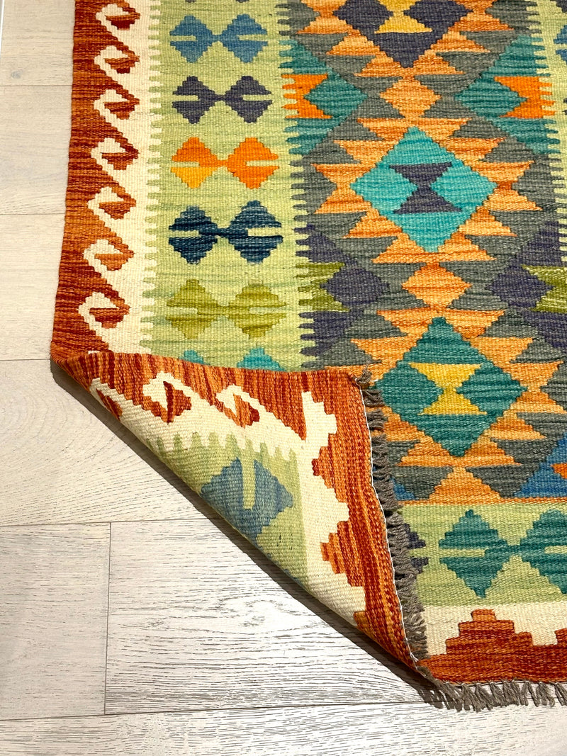 Kilim Chobi Handmade Multi Wool Runner Rug (STK550-2010) 300x81cm