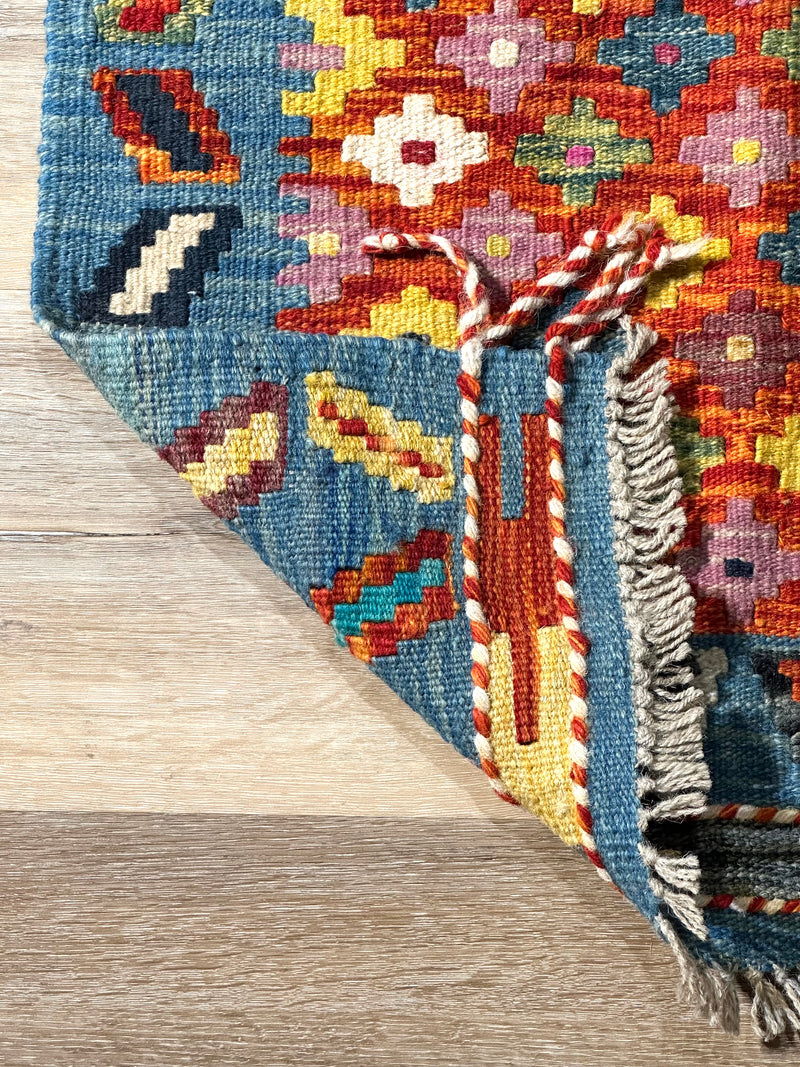 Kilim Chobi Handmade Blue Multi Rug (STK550-2068) 90X64CM