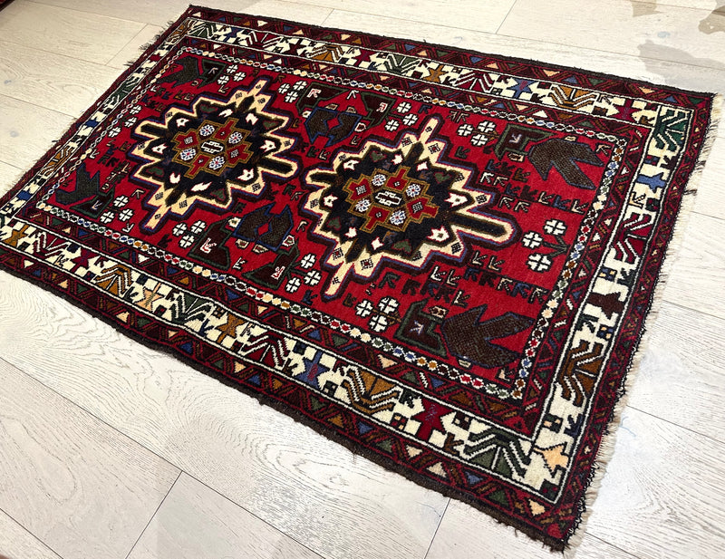 Baluchi Afghan Handmade Tribal Wool Rug (STK550-1621) 133X90CM