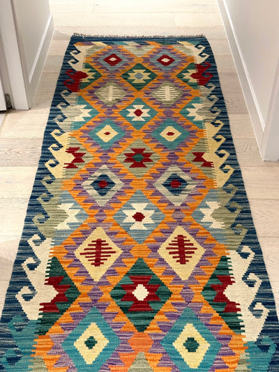 Kilim Chobi Handmade Multi Wool Runner Rug (STK550-2015) 288x78cm