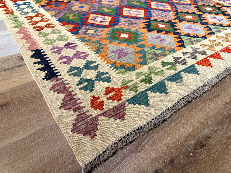 Kilim Chobi Handmade Multi Wool Rug (STK550-2057) 280X190CM, Rugs Online Rugs Sydney Australia, www.rugsonlinerugs.com.au