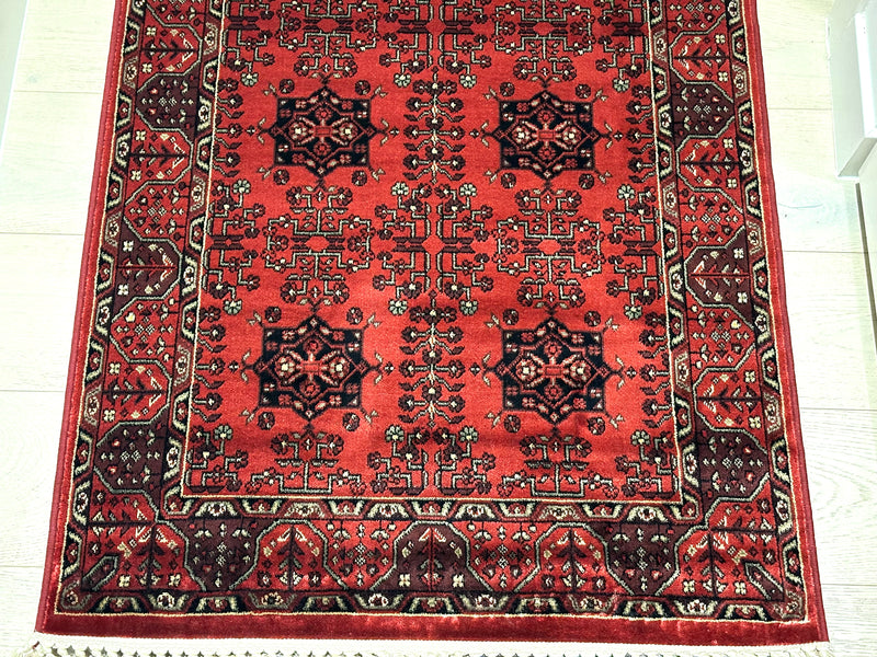 Hereke Tribal Red Silk Road Runner Rug