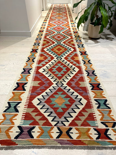 Kilim Chobi Handmade Multi Wool Runner Rug (STK550-2007) 588x81cm