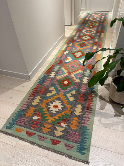 Kilim Chobi Handmade Multi Wool Runner Rug (STK550-2006) 490x79cm,  Rugs Online Rugs Sydney Australia, www.rugsonlinerugs.com.au