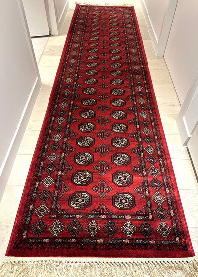 Hereke Bokhara Red Silk Road Runner Rug, Rugs Online Rugs Sydney Australia, www.rugsonlinerugs.com.au