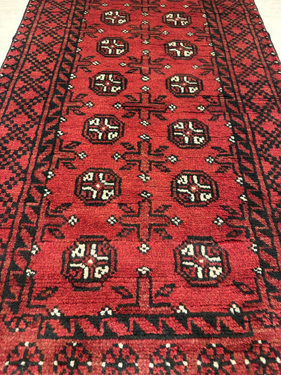 Bokhara Afghan Akhche Tribal Rug (STK550-2121) 287X70cm