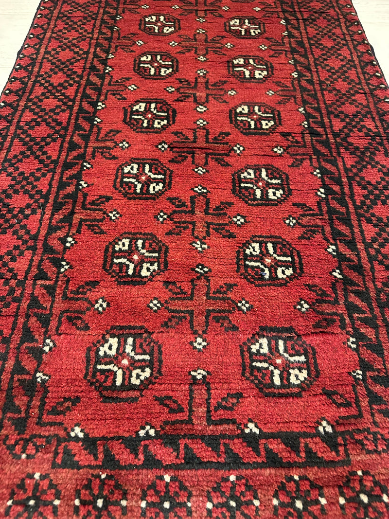 Bokhara Afghan Akhche Tribal Rug (STK550-2121) 287X70cm