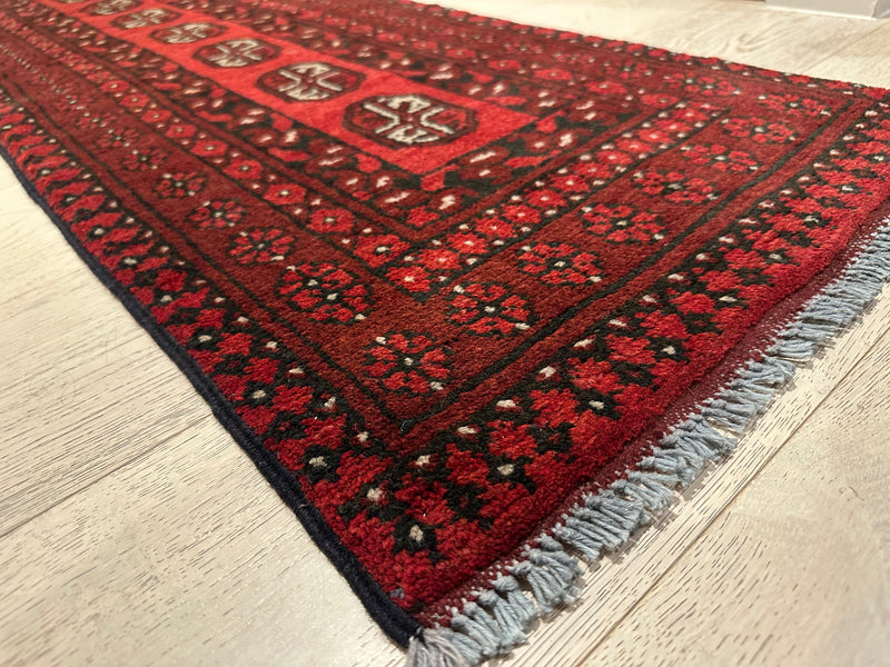 Bokhara Afghan Akhche Tribal Wool Runner Rug (STK550-2125) 158X51cm