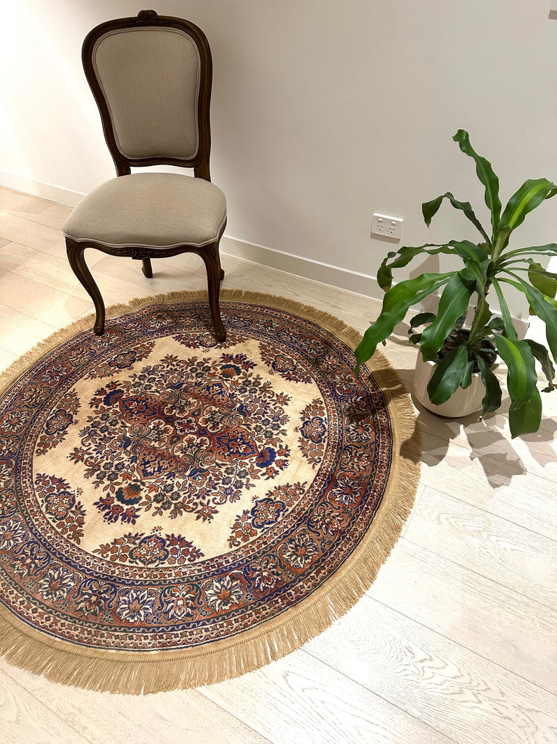 Shiraz Garden Design Beige Round Rug , Rugs Online Rugs Sydney Australia, www.rugsonlinerugs.com.au