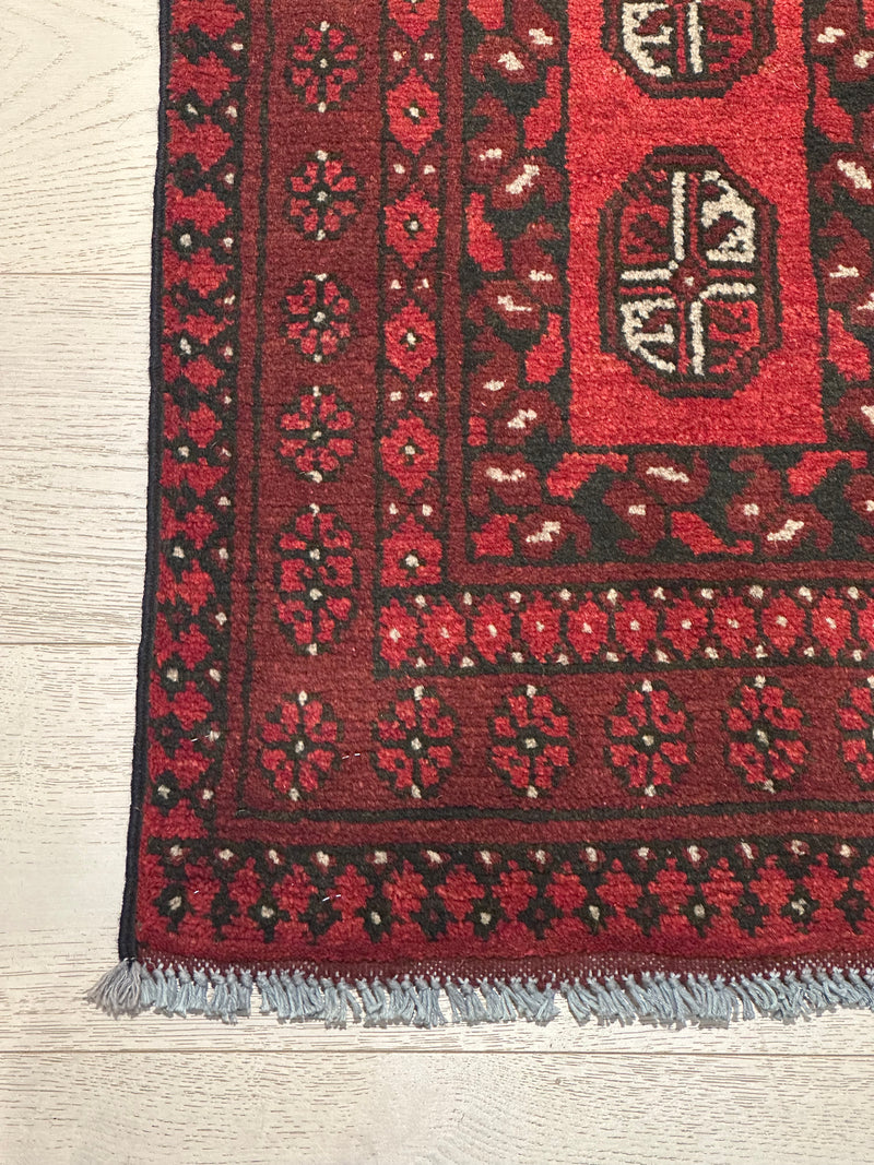 Bokhara Afghan Akhche Tribal Wool Runner Rug (STK550-2125) 158X51cm