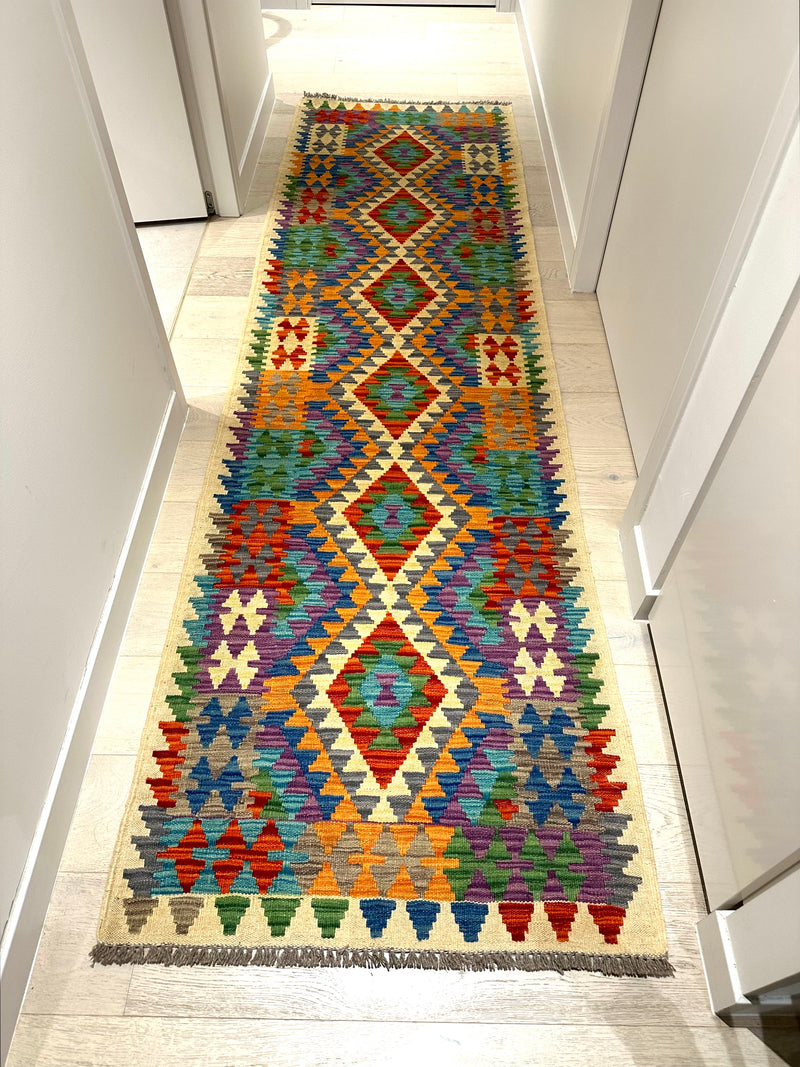 Kilim Chobi Handmade Multi Wool Runner Rug (STK550-2004) 284x80cm