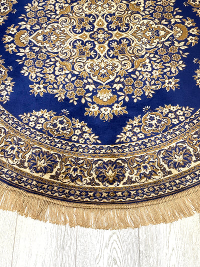 Shiraz Garden Design Blue Round Rug