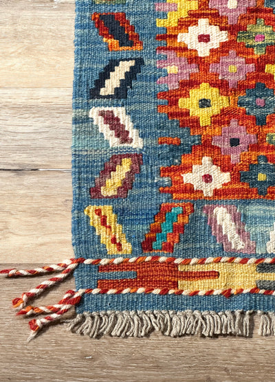 Kilim Chobi Handmade Blue Multi Rug (STK550-2068) 90X64CM