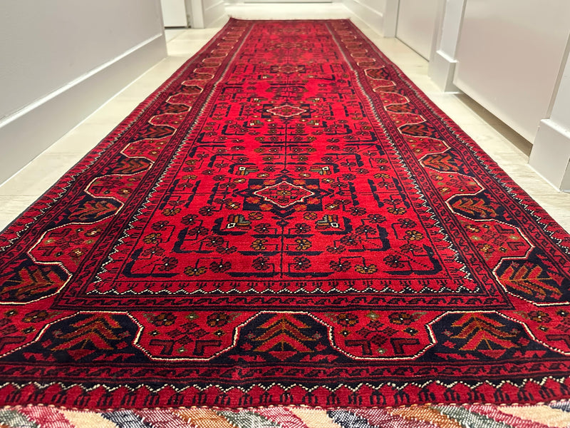 Kamyab Afghan Fine Handmade Tribal Wool Runner Rug (550-2087) 300X79cm