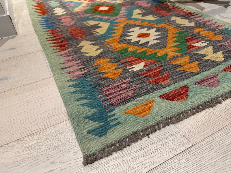 Kilim Chobi Handmade Multi Wool Runner Rug (STK550-2006) 490x79cm