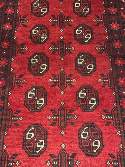 Bokhara Afghan Akhche Tribal Wool Runner Rug (STK550-2122) 193X76cm
