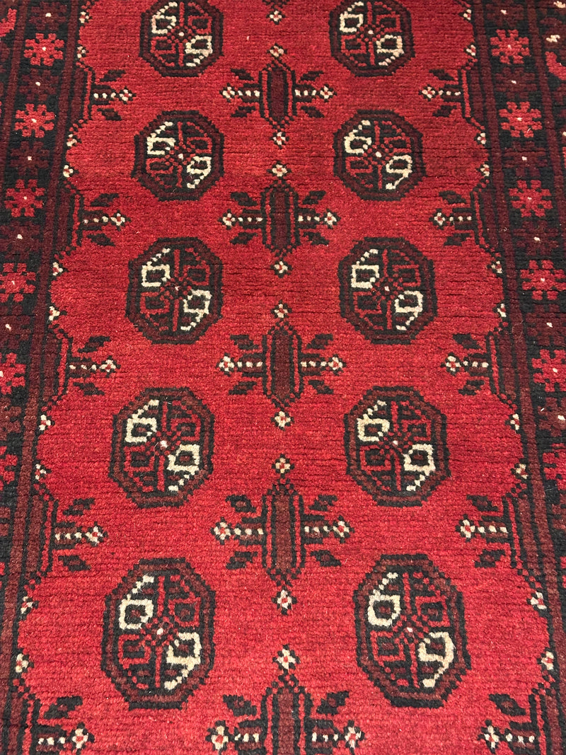 Bokhara Afghan Akhche Tribal Wool Runner Rug (STK550-2122) 193X76cm