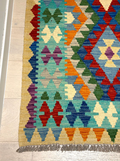 Kilim Chobi Handmade Multi Wool Runner Rug (STK550-2011) 283x85cm