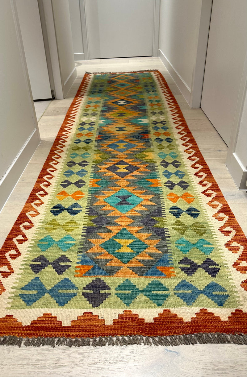 Kilim Chobi Handmade Multi Wool Runner Rug (STK550-2010) 300x81cm