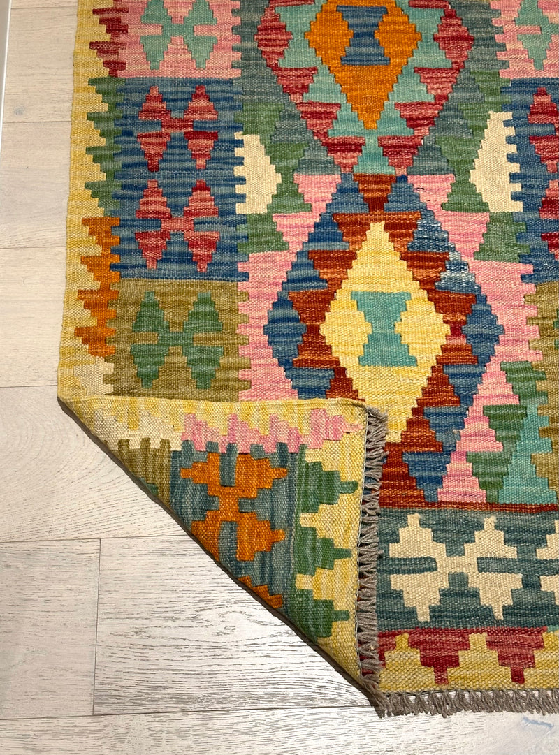 Kilim Chobi Handmade Multi Wool Runner Rug (STK550-1996) 256x78cm