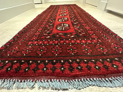 Bokhara Afghan Akhche Tribal Wool Runner Rug (STK550-2125) 158X51cm