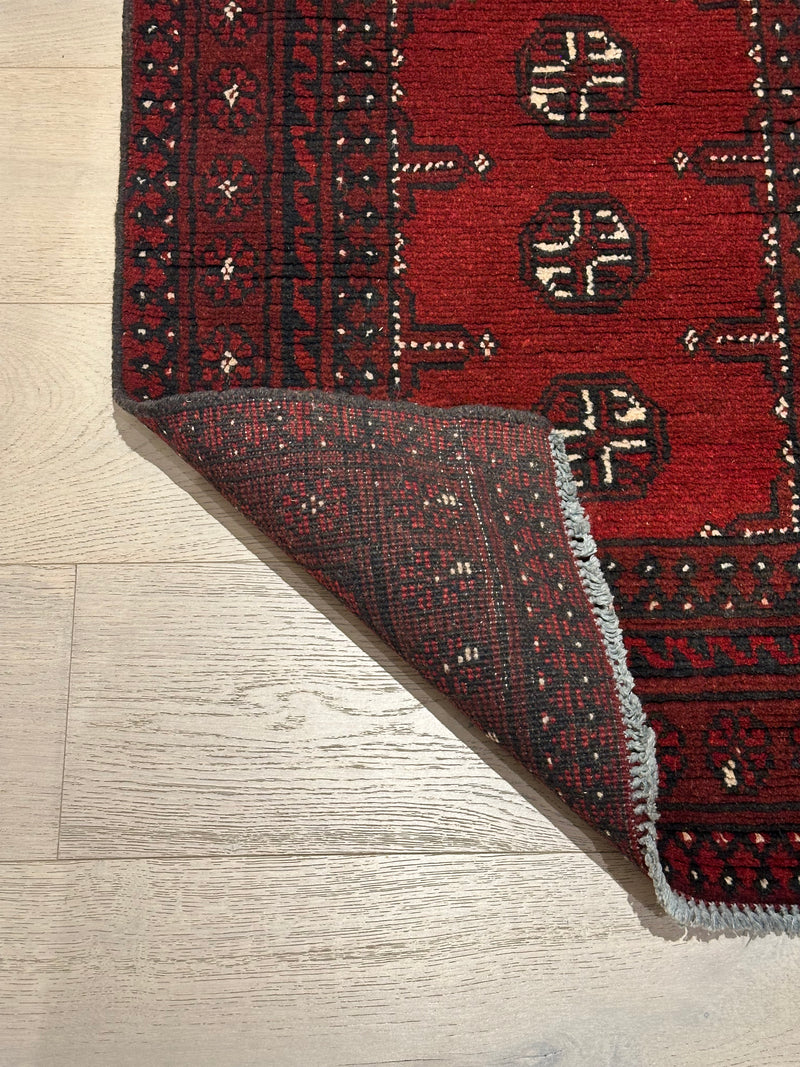 Bokhara Afghan Akhche Tribal Wool Runner Rug (STK550-2044) 196X64cm