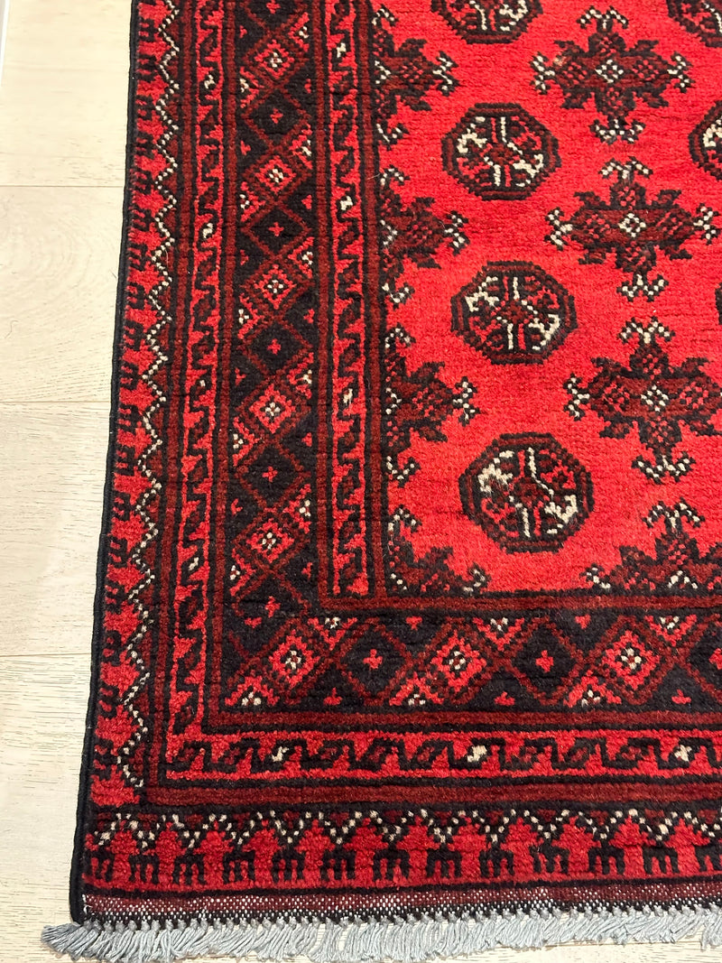 Bokhara Afghan Akhche Tribal Rug (STK550-2039) 285X78cm