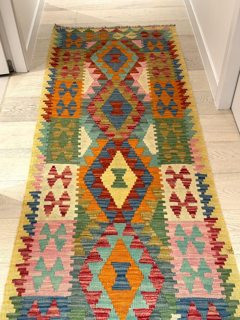 Kilim Chobi Handmade Multi Wool Runner Rug (STK550-1996) 256x78cm