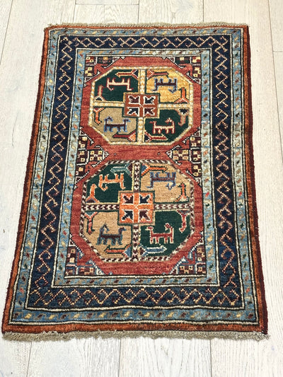 Chobi Vegi Dye Handmade Wool Rug (550-1851) 89X58CM,Rugs Online Rugs Sydney Australia, www.rugsonlinerugs.com.au

