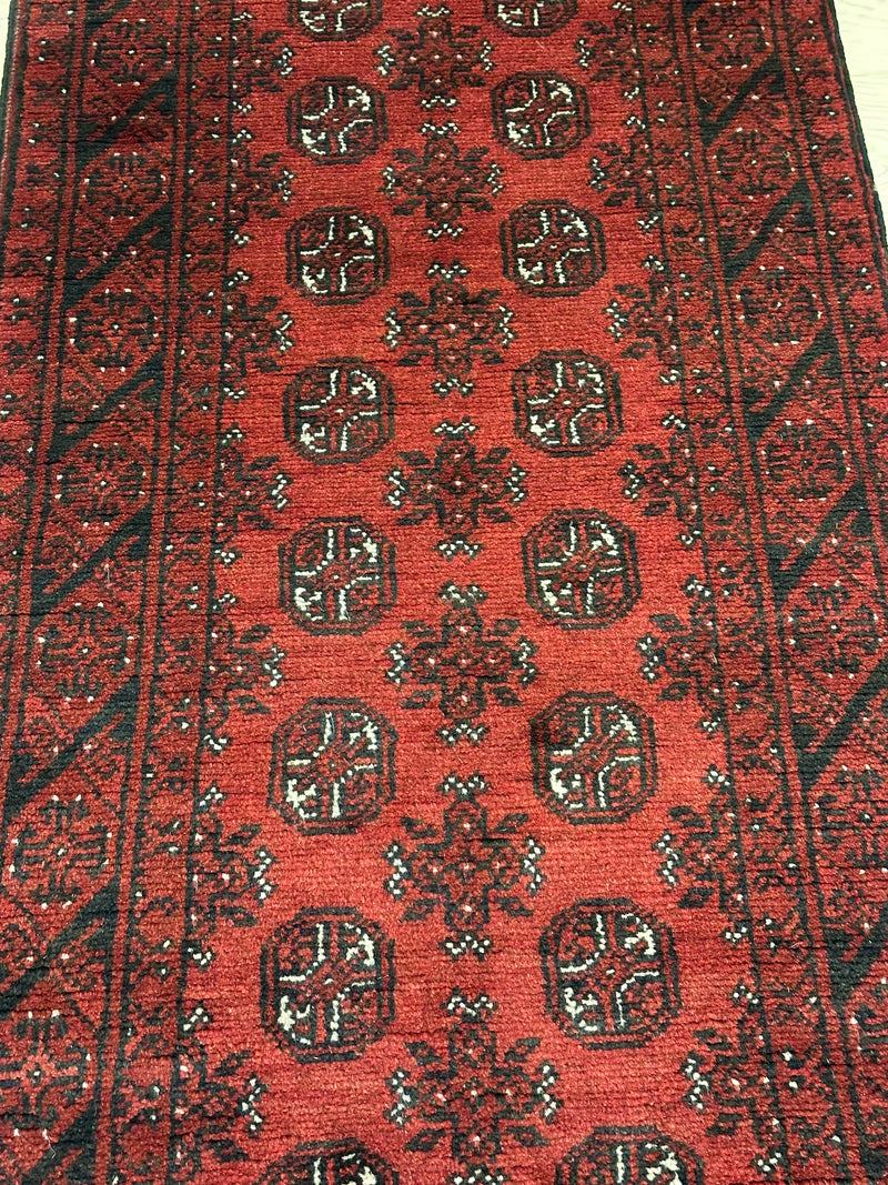 Bokhara Afghan Akhche Tribal Wool Runner Rug (STK550-2042) 287X70cm