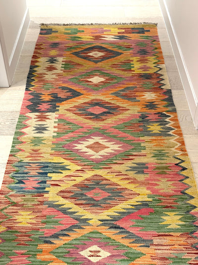 Kilim Chobi Handmade Multi Wool Runner Rug (STK550-2005) 288x82cm