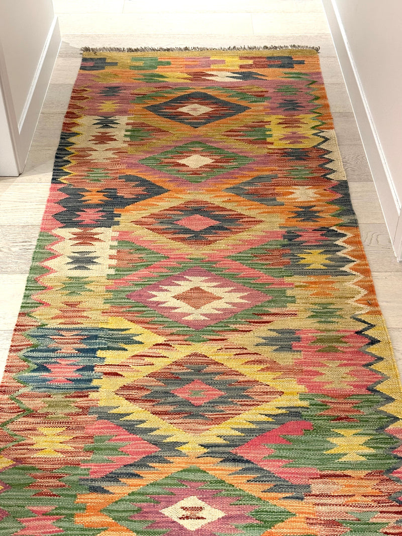 Kilim Chobi Handmade Multi Wool Runner Rug (STK550-2005) 288x82cm