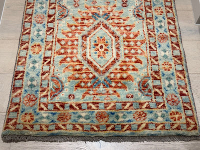 Gul Abshar Afghan Handmade Wool Runner Rug (550-1992) 303x80cm