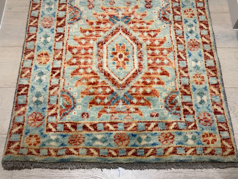 Gul Abshar Afghan Handmade Wool Runner Rug (550-1992) 303x80cm