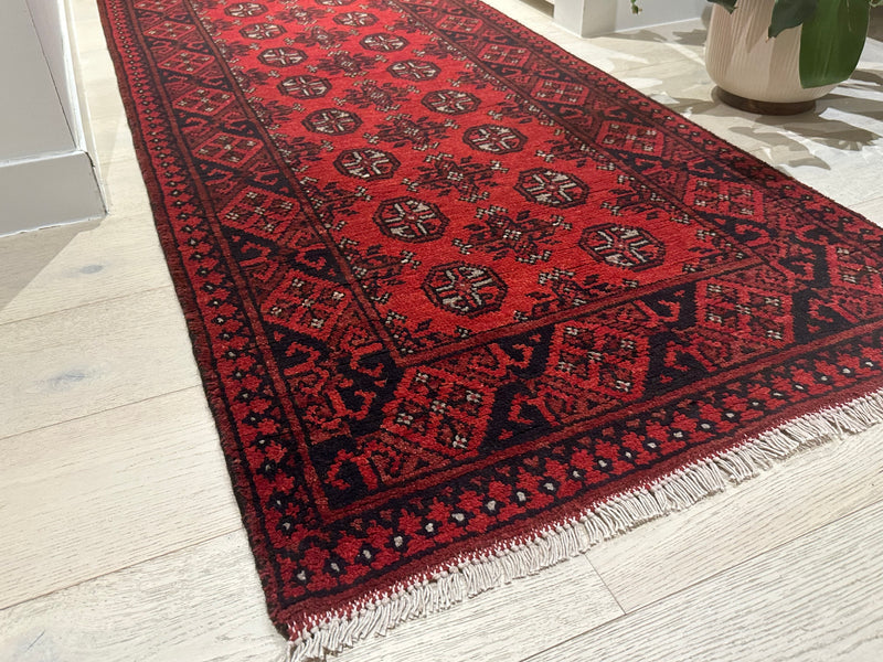 Bokhara Afghan Akhche Tribal Rug (STK550-1985) 485x84cm, Rugs Online Rugs Sydney Australia, www.rugsonlinerugs.com.au