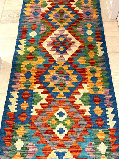 Kilim Chobi Handmade Multi Wool Runner Rug (STK550-2014) 295x80cm