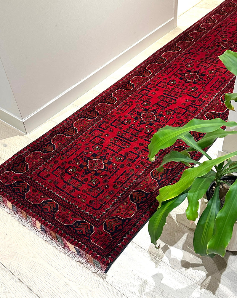 Kamyab Afghan Fine Handmade Tribal Wool Runner Rug (550-2087) 300X79cm
