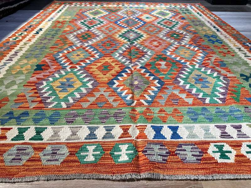 Kilim Chobi Handmade Multi Wool Rug (STK550-2058) 247X205CM, Rugs Online Rugs Sydney Australia, www.rugsonlinerugs.com.au