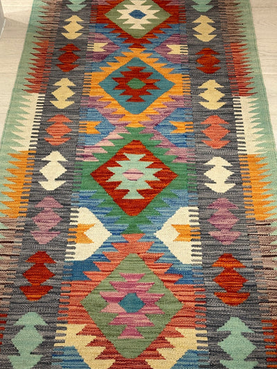 Kilim Chobi Handmade Multi Wool Runner Rug (STK550-2006) 490x79cm