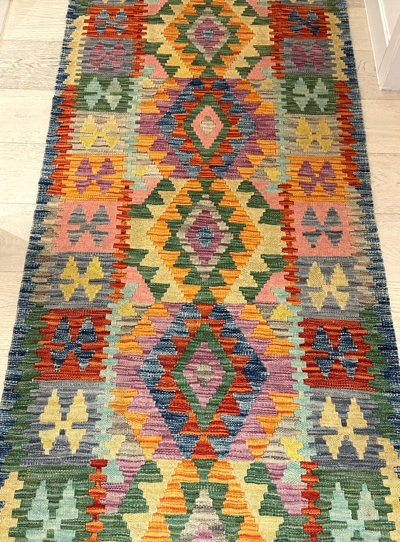 Kilim Chobi Handmade Multi Wool Runner Rug (STK550-2000) 253x85cm