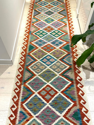 Kilim Chobi Handmade Multi Wool Runner Rug (STK550-2009) 588x85cm