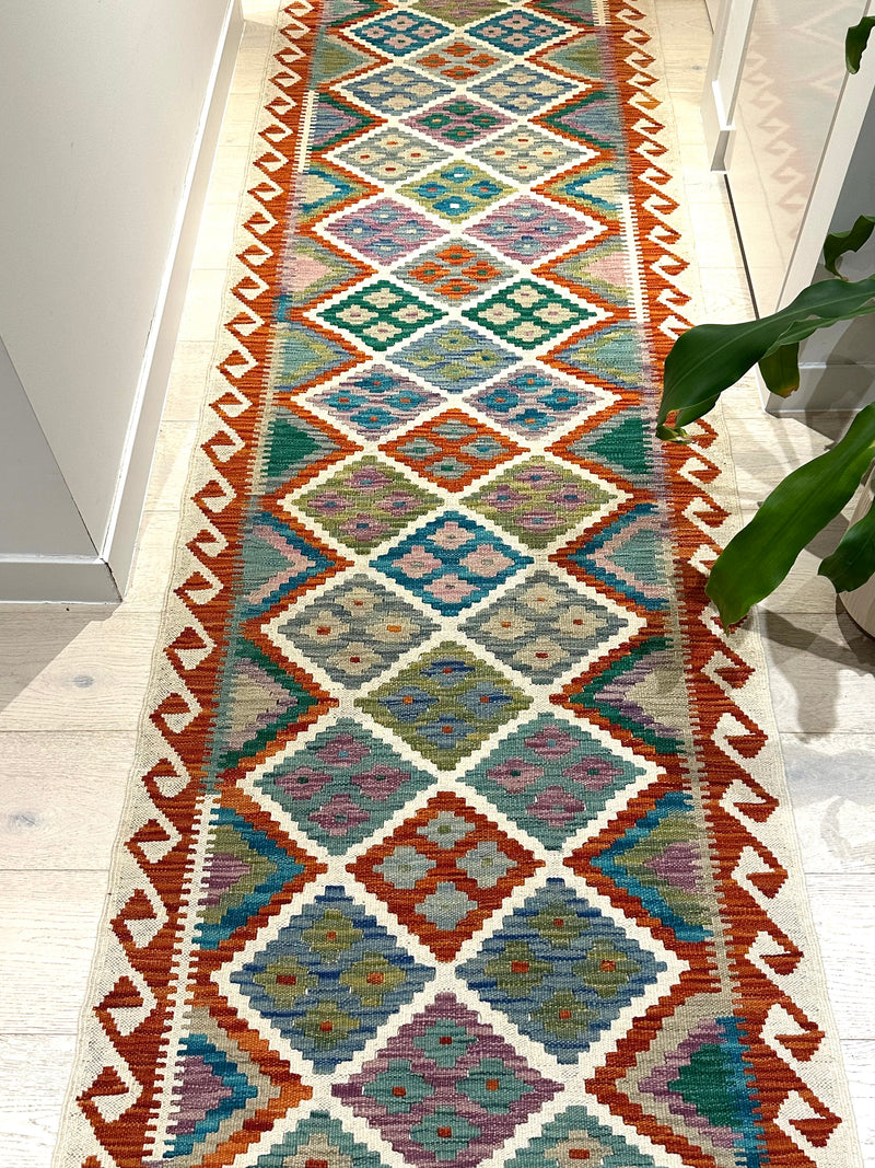 Kilim Chobi Handmade Multi Wool Runner Rug (STK550-2009) 588x85cm