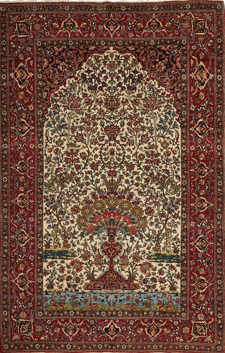 Isfahan Tree of Life Fine Persian Handmade Rug (STK600-1071) 187X126CM